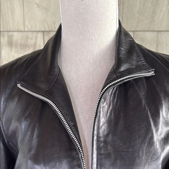 Banana Republic Black Leather Jacket - Picture 3 of 8